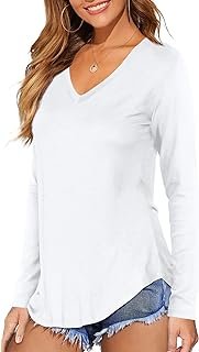 Short Neck - Long Sleeve Tees Cotton T Shirts Casual Blouses Tops HD Photo (2)